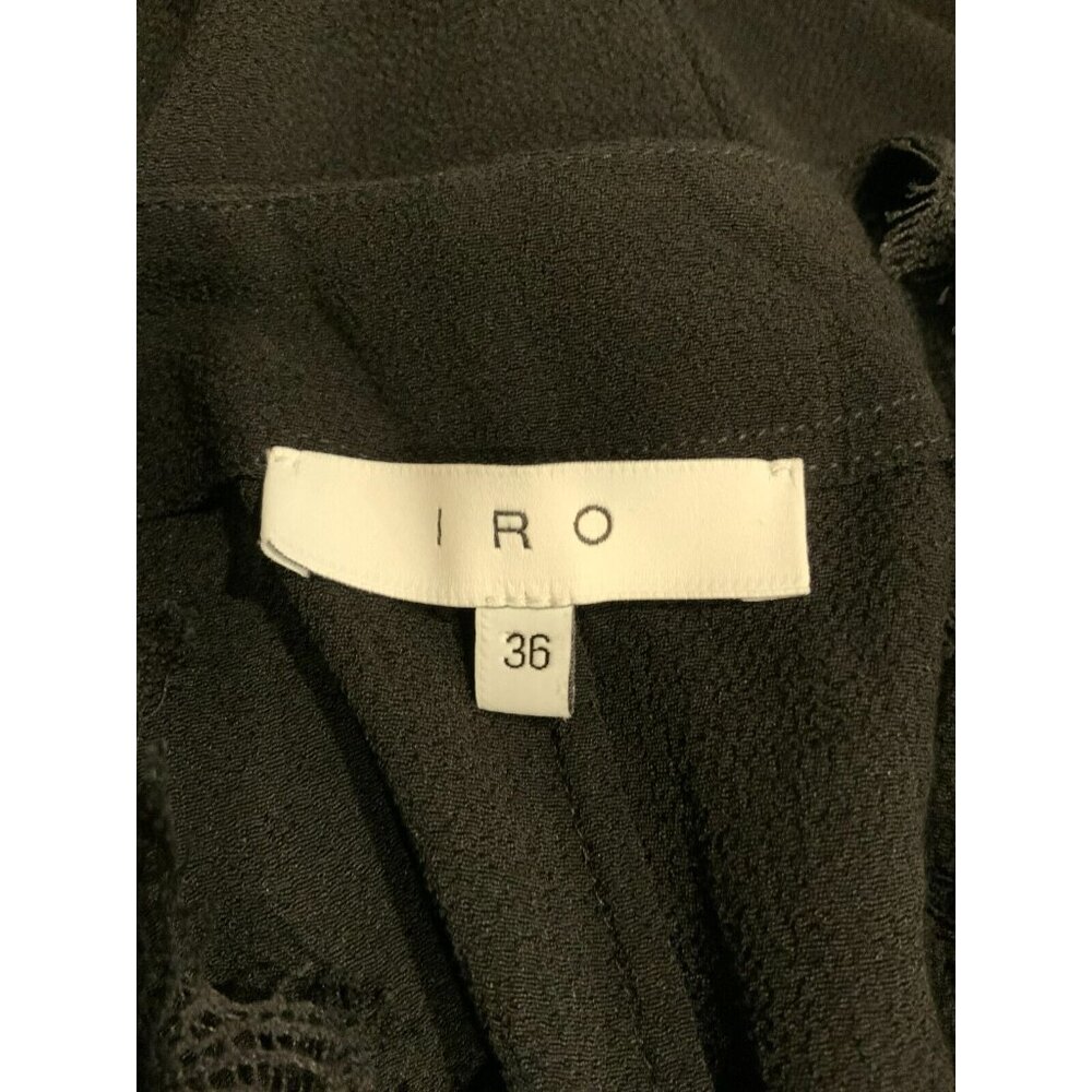 IRO Black Blouse W/ Lace-Up Neckline W/ Wide Long Sleeves, Size 4 (US) 36 (FR) - Picture 9 of 9